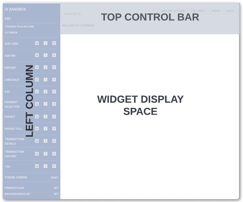 UI Sandbox screen