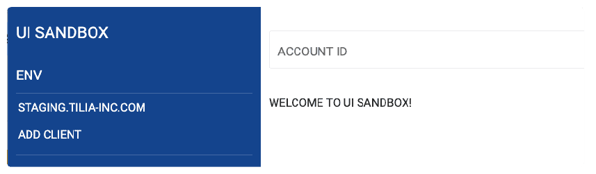 UI Sandbox developer credentials