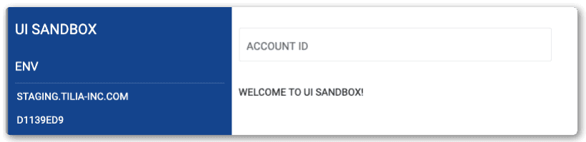 UI Sandbox account entry