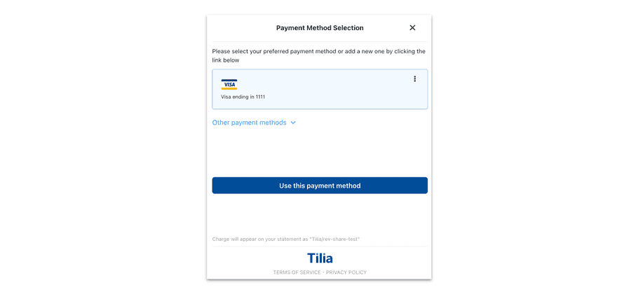 Payment Selection Example