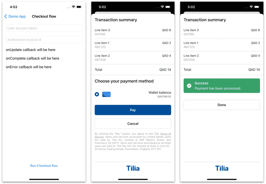 Tilia Hosted Checkout